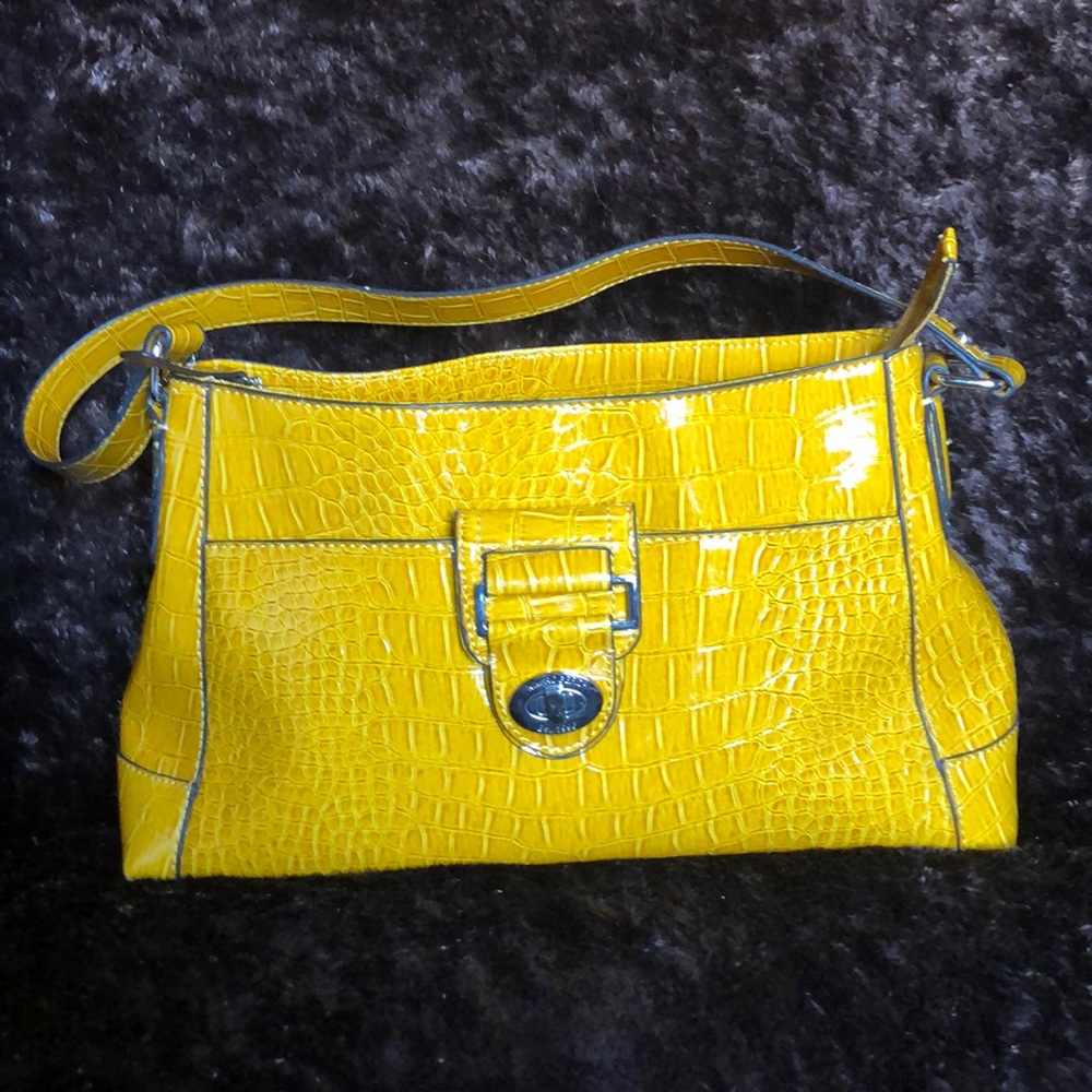 YELLOW SNAKE EMBOSSED BAG